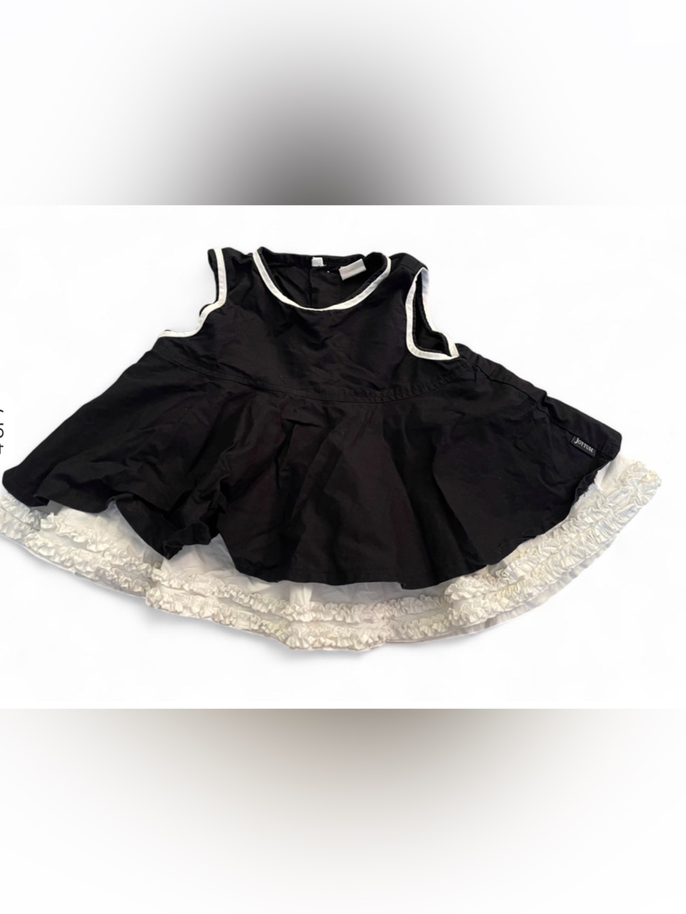 Jottum Black and White Ruffle Girls Top Size 4